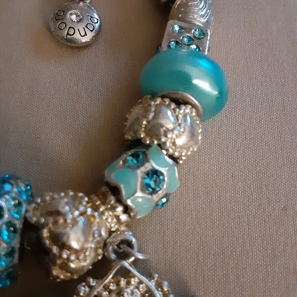 Turquoise Blue Bead Charm Bracelet - Picture 8 of 10